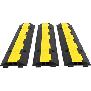 Cable Protector Ramp 3 Pack of 2 11000lbs per Axle Capacity Protective Wire Cord Ramp Driveway Rubber Traffic Speed Bumps Cable Protector - Vevor