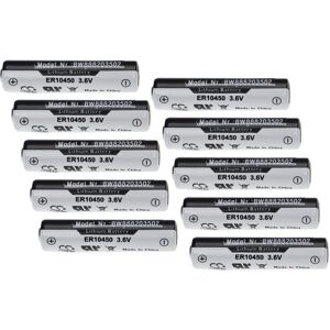 Vhbw - 10x ER10450 Round Cell Batteries - Primary Batteries (700 mAh, 3.6 v, Li-SOCl2)