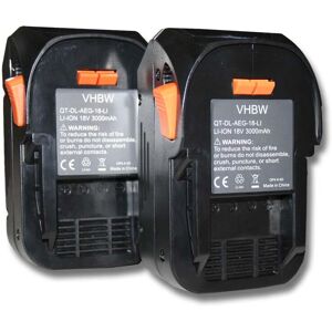 Vhbw - 2x Battery Replacement for Würth 0700956530 for Power Tools (3000 mAh, Li-ion, 18 v)