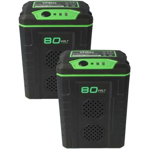 Vhbw - 2x Battery compatible with Stiga Combi 43 ae, Combi 48 ae, Combi 43 s ae, Multiclip 47 s ae, Combi 50 s ae (2000mAh, 80 v, Li-ion)