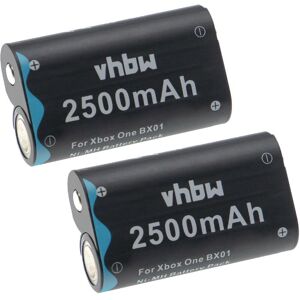 2x Replacement Battery compatible with Microsoft XBox One, One s, One x, One Elite Games Console Controller (2500 mAh, 2.4 v, NiMH) - Vhbw