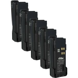 Vhbw - 5x Battery compatible with Motorola XPR7580e, XPR7580 Radio, Walkie-Talkie (3000mAh, 7.4 v, Li-ion) + Belt Clip