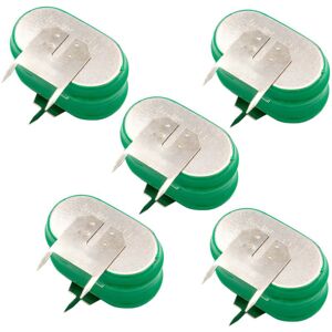5x NiMH replacement button cell battery tab type 2/V150H 3 pins 150mAh 2.4V suitable for model building batteries, solar lights etc. - Vhbw
