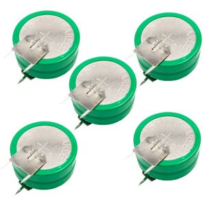 5x NiMH replacement button cell battery tab type 2/V250H 3 pins 250mAh 2.4V suitable for model building batteries, solar lights etc. - Vhbw