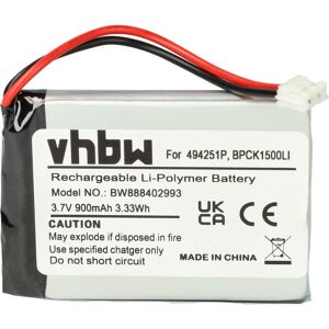 Vhbw - 1x Battery compatible with Oricom Secure SC703, SC710, SC701, SC720, SC705 Baby Monitor, Sensor Mat (900mAh, 3.7 v, Li-polymer)