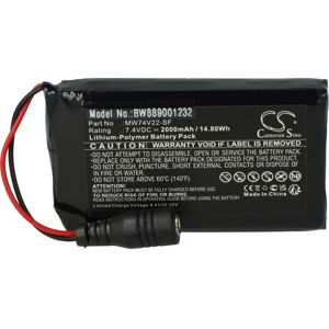 Vhbw - Battery Replacement for Mobile Warming MW74V22-SF for Heated Clothing (2000mAh, 7.4 v, Li-polymer)