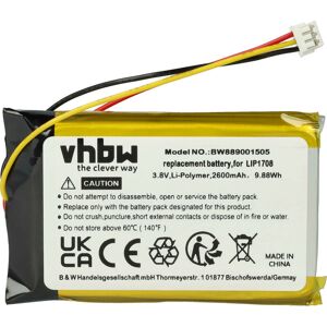 Battery Replacement for Sony LIP1708 for Games Console (2600mAh, 3.7 v, Li-polymer) - Vhbw