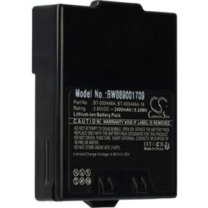 vhbw Battery Replacement for Zebra BT-000446B, BT-000446A, BT-000446A-18 for Mobile Computer PDA Scanner (2400mAh, 3.85 V, Li-ion)