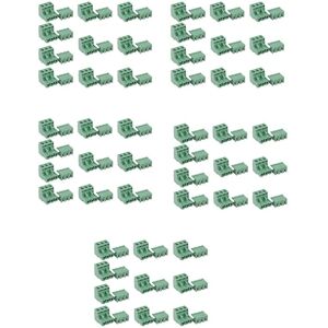 TLILY 10Pcs 5.08mm Pitch 3Pin Plug-in Screw PCB Terminal Block Connector Right Angle X5 I116044