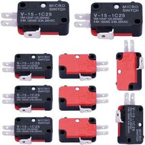 GOTRAYS 10Pcs/Lot 125V/250V 16A Micro Switch Microwave Oven Door Arcade Cherry Push Button spdt 1 no 1 nc Limit Switch V-15-1C25