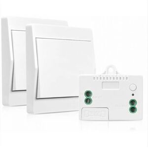 Linghhang - 2 Pack) Wireless Self-Powered Switch No Battery, rf Transmitter Security Switch and Receiver Controller, 200M Wall Remote Control, 433MHz,