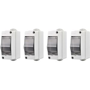 TLILY 2 Way Distribution Protection Box, Waterproof Transparent Cover 2 DIN Rail Outdoor Distribution Junction Box 4Pcs