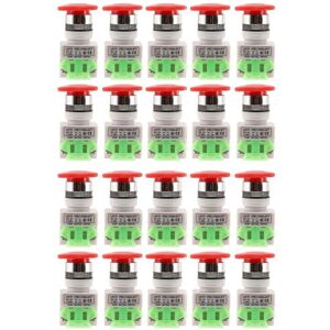 TLILY 20X Red Mushroom Cap 1NO 1NC dpst Emergency Stop Push Button Switch ac 660V 10A