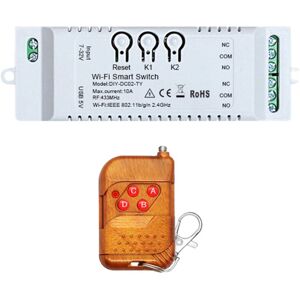 TLILY 2CH Tuya WiFi Smart Switch DIY Timer+Remote 85-265V USB 5V 2.4G Home Automation Module for IFTT