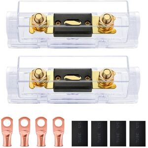TLILY 2Pcs anl Fuse Holder Bolt-on Fuse Car Fuse Holders Fusible Link with Fuse 100A Fuses amp for rv Car Solar
