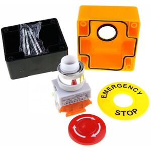 TLILY 2pcs Red Mushroom Emergency Stop Shut Off Push Button Switch NO + NC 22mm CNC Gecko