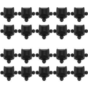 Tlily - 3-Way Junction Box, ip 68 Waterproof Connectors for Outdoor Lighting External Junction Box Pack of 20 Black