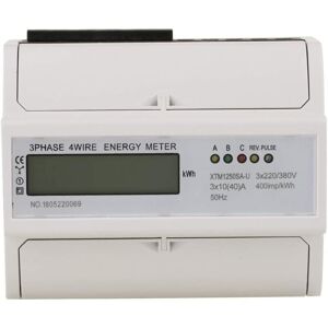 MEMKEY 3 x 220V/380V KWh Electricity Meter Rail Digital Energy Meter lcd Three Phase 4 Wires 7P Electronic (30(100)A) 1pc