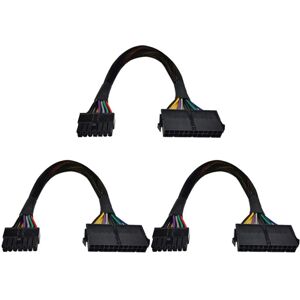 Tlily - 3X 24 Pin to 14 Pin atx psu Main Power Adapter Braided Sleeved Cable for for pc and Servers 12-Inch(30cm)