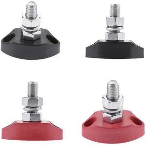 TLILY 4Pcs dc 12V Bus Bar Terminal Block - 1/4 Inch 6mm Positive Insulated Single Stud Power and Ground Junction Post
