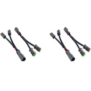 Tlily - 4X Type y Plug Adapter Deutsch dt dtp 2 Pin for led Pod Wiring Harness Connectors Upgrade Work Light