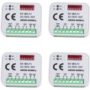 TLILY 4X Universal Receiver rx Multi-Frequency 300-868 MHz 2CH 12V 24V Relay Module Garage Door Remote Control 433.92 868