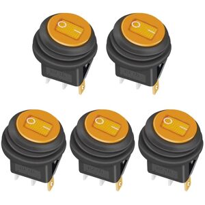 Gotrays - 5pcs Waterproof Rocker Switch 12V 20A on/off 3 Pin 2 Position Toggle Switch led Indicator for Car Truck Boat Home