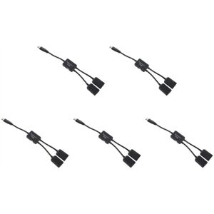 Tlily - 5X Type c otg usb Male to Dual 2.0 Female otg Charge 2 Port hub Cable y Splitter