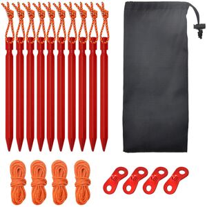 Csparkv - B)10pcs Tent Pegs, Camping Tent Pegs with Reflective Cord, Ground Stakes Sand Nails Tent Hooks Tent Pegs for Tarpaulin Garden Camping Beach
