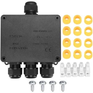 Héloise - IP68 Waterproof Junction Box, Outdoor Waterproof Junction Box, 4 Way Cable Connector Housing Connections for Ø4mm-12mm Cable
