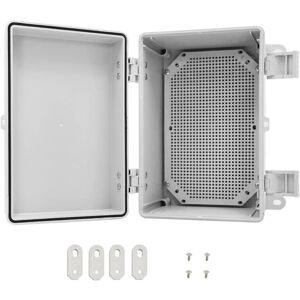 Héloise - Junction Box with Stainless Steel Hinged Cover, IP65 Waterproof Electrical Box abs Plastic Enclosure, 300x200x170MM, Includes Mounting