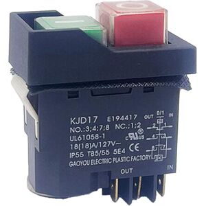 TLILY KJD17 6 Pins Electromagnetic Start Push Button Switches 18A AC127V IP55 Waterproof Equipment Safety Switch