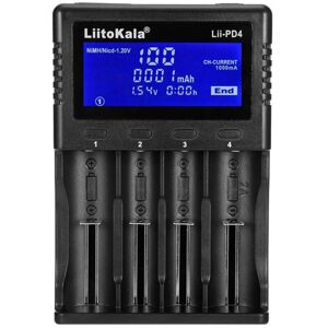 TLILY Lii-PD4 18650 26650 21700 Battery Charger 4-Slot Li-Ion lcd for Li-Ion/Ni-/LiFePO4 uk Plug