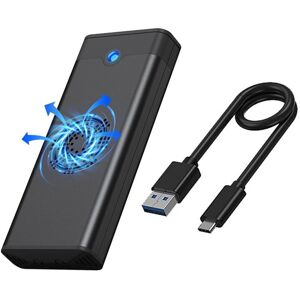 Tlily - M.2 nvme ngff Dual Protocol External ssd Enclosure Adapter with Cooling Fan 10Gbps Type-C 3.1 Box for 2230-A