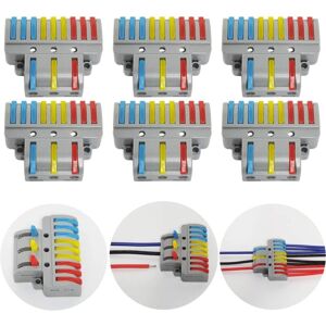 Sollbry - Terminal butt 6 Pcs Electrical Connector with Operating Lever, Compact Automatic Electrical Connection Terminal, 3 in 9 out