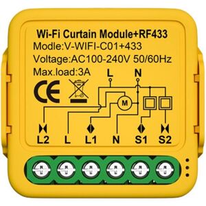 TLILY Tuya Smart WiFi RF433 Curtain Switch Module Control