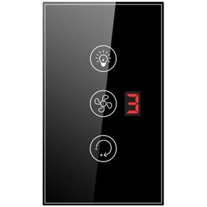 TLILY Tuya Wifi Fan Light Boiler Smart Switch Standard Water Heater Touch 3-in-1 for Home us Plug