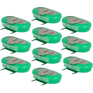 Vhbw - 10x NiMH replacement button cell battery tab type 1/V150H 3 pins 150mAh 1.2V suitable for model building batteries, solar lights etc.