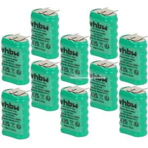 Vhbw - 10x NiMH replacement button cell battery tab type 6/V150H 3 pins 150mAh 7.2V suitable for model building batteries, solar lights etc.