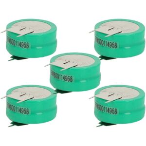 Vhbw - 5x NiMH replacement button cell battery tab type 2/V250H 3 pins 250mAh 2.4V suitable for model building batteries, solar lights etc.