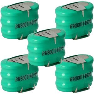 Vhbw - 5x NiMH replacement button cell battery tab type 3/V150H 3 pins 150mAh 3.6V suitable for model building batteries, solar lights etc.