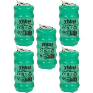 Vhbw - 5x NiMH replacement button cell battery tab type V80H 2 pins 80mAh 6V suitable for model building batteries, solar lights etc.