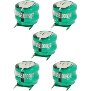 Vhbw - 5x NiMH replacement button cell battery tab type V80H 3 pins 80mAh 2.4V suitable for model building batteries, solar lights etc.