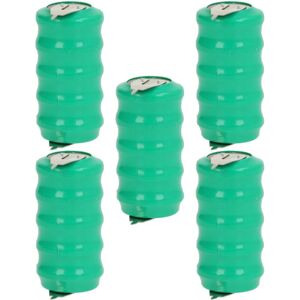 Vhbw - 5x NiMH replacement button cell battery tab type V80H 3 pins 80mAh 6V suitable for model building batteries, solar lights etc.