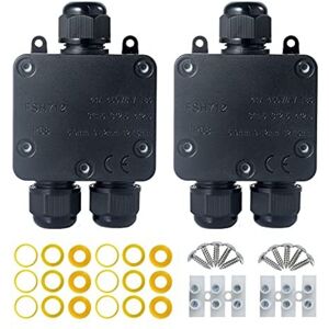 Héloise - Waterproof Junction Box, 3 Way Junction Box, IP68 Waterproof Junction Box Electrical Connection Box For 5-15mm Diameter Cables, Black