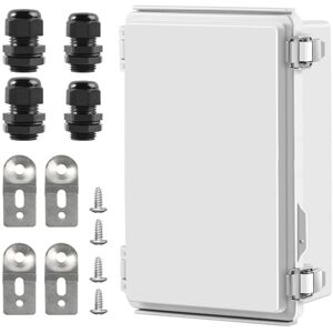 Tlily - Waterproof Outdoor Project abs Junction Box IP67 Weatherproof Dustproof Enclosure with Hinged Cover, Mounting Plate