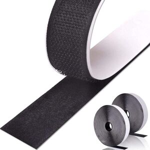 ZVD-3M Extra Strong Self-Adhesive Velcro Tape, Double Sided Adhesive with Velcro 20mm Wide Adhesive Velcro Strip and Hook Tape (Black)