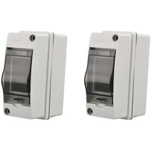 TORMATOR 2-pack IP65 Outdoor Waterproof Electrical Enclosure, 2 Modules, ABS Plastic Surface, Outdoor Waterproof Electrical Enclosure Box, Control Cabinet, TORMATOR 2-pack IP65 Outdoor Waterproof Electrical Enclosure, 2 Modules, ABS Plastic Surface, Outdoor Waterproof Electrical Enclosure Box, Control Cabinet,