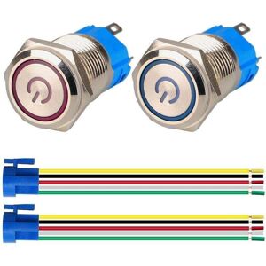 SNQ 2pcs Locking Push Button Switch 1NO1NC Waterproof Stainless Steel 220V-230V/5A LED Illuminated Switch with Power Plug Suitable for 16mm Mounting Hole SNQ 2pcs Locking Push Button Switch 1NO1NC Waterproof Stainless Steel 220V-230V/5A LED Illuminated Switch with Power Plug Suitable for 16mm Mounting Hole