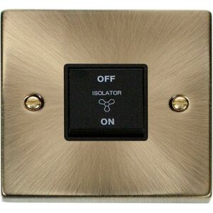 Antique Brass 10A 3 Pole Fan Isolation Switch - Black Trim Se Home Antique Brass 10A 3 Pole Fan Isolation Switch - Black Trim Se Home